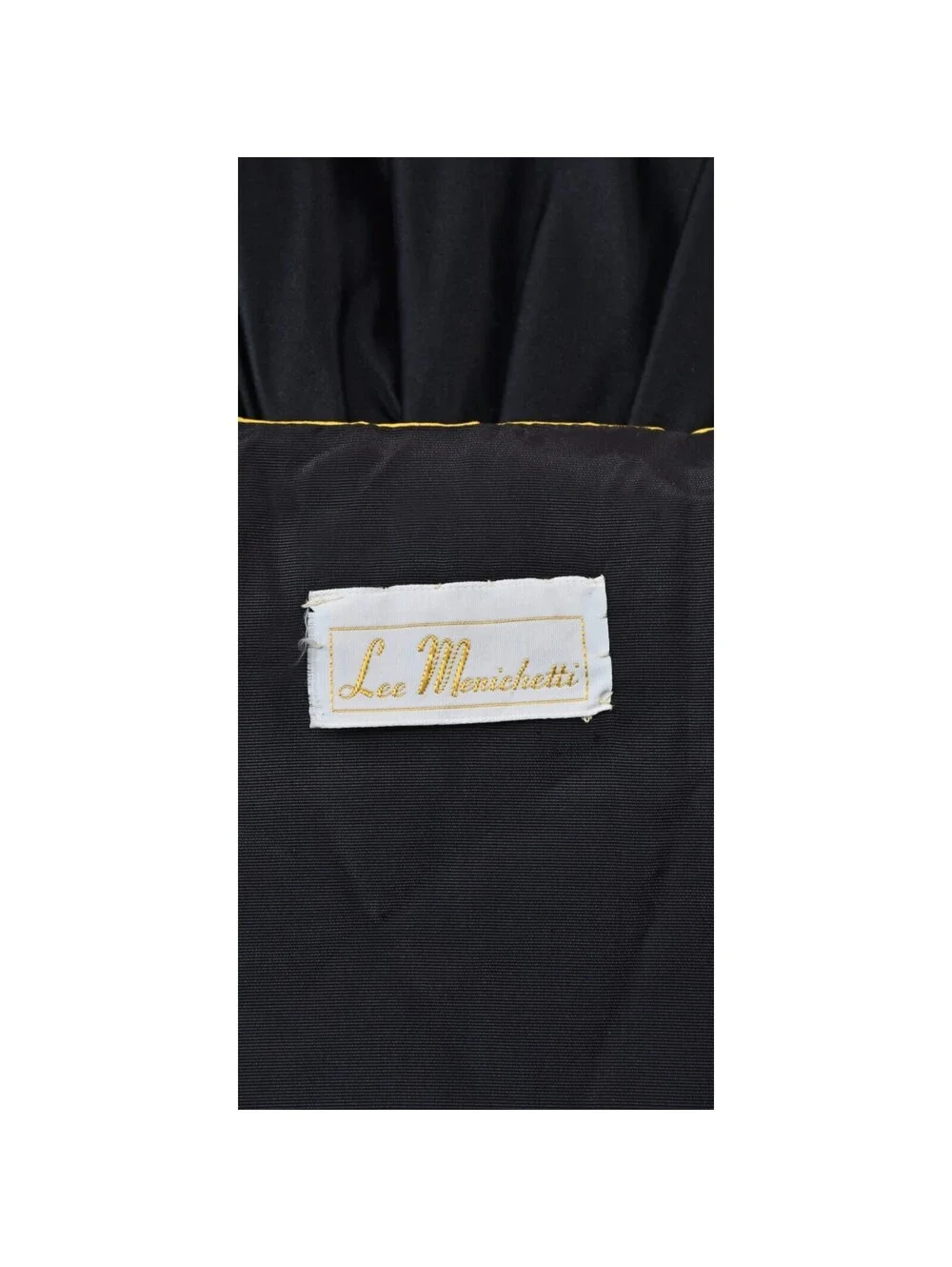 LEE MENICHETTI Golden Yellow Silk Faille Cloak with Black Silk Lining OS